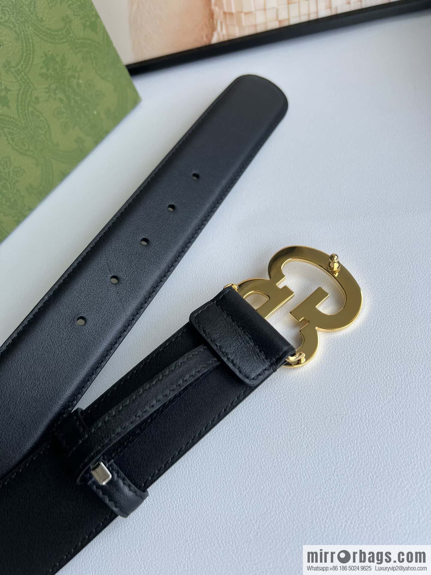GUCCI Interlocking Double G Buckle, Cowhide Belt 4.0cm
