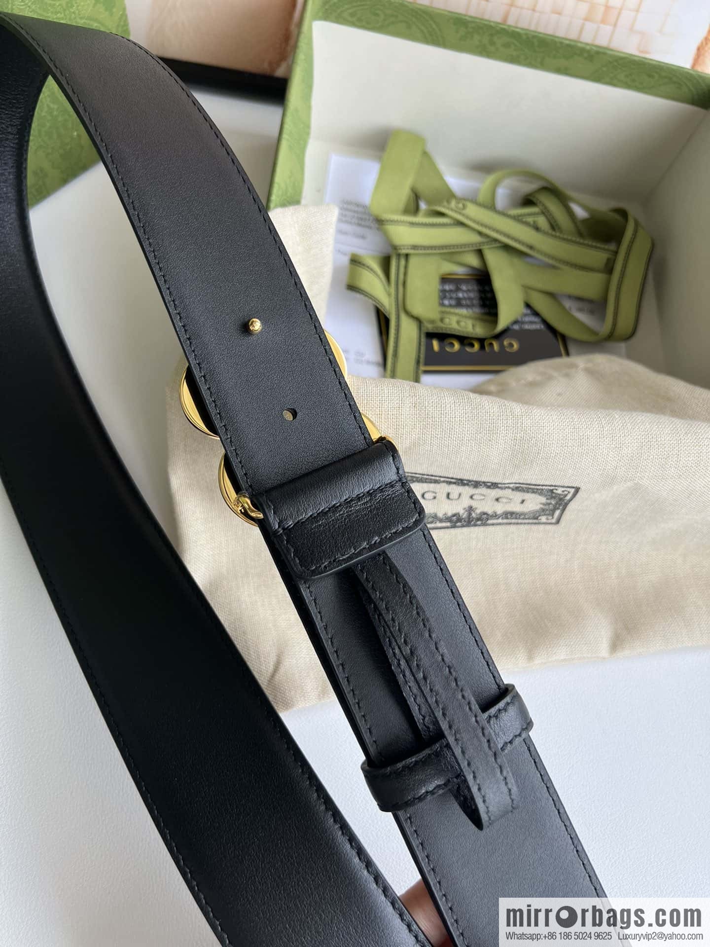 GUCCI Interlocking Double G Buckle, Cowhide Belt 4.0cm