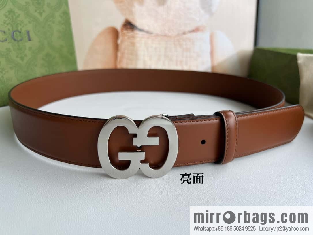 GUCCI Interlocking Double G Buckle, Cowhide Belt 4.0cm