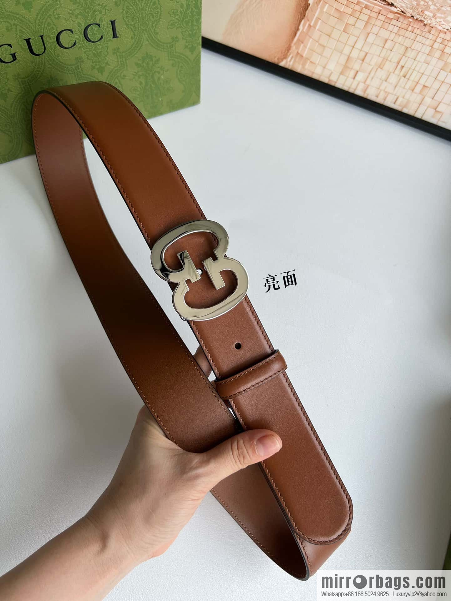 GUCCI Interlocking Double G Buckle, Cowhide Belt 4.0cm