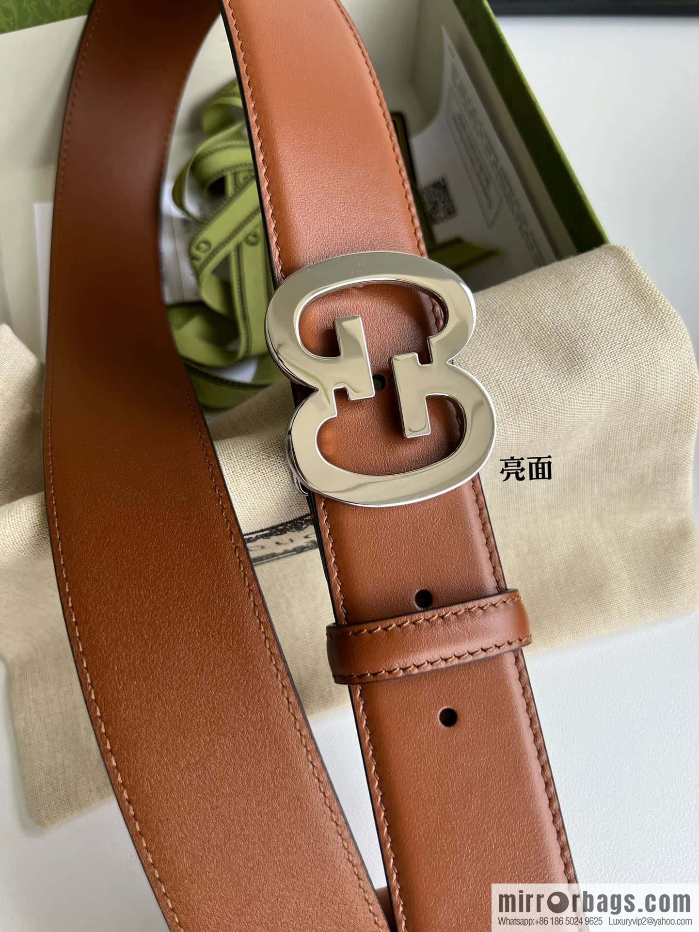 GUCCI Interlocking Double G Buckle, Cowhide Belt 4.0cm