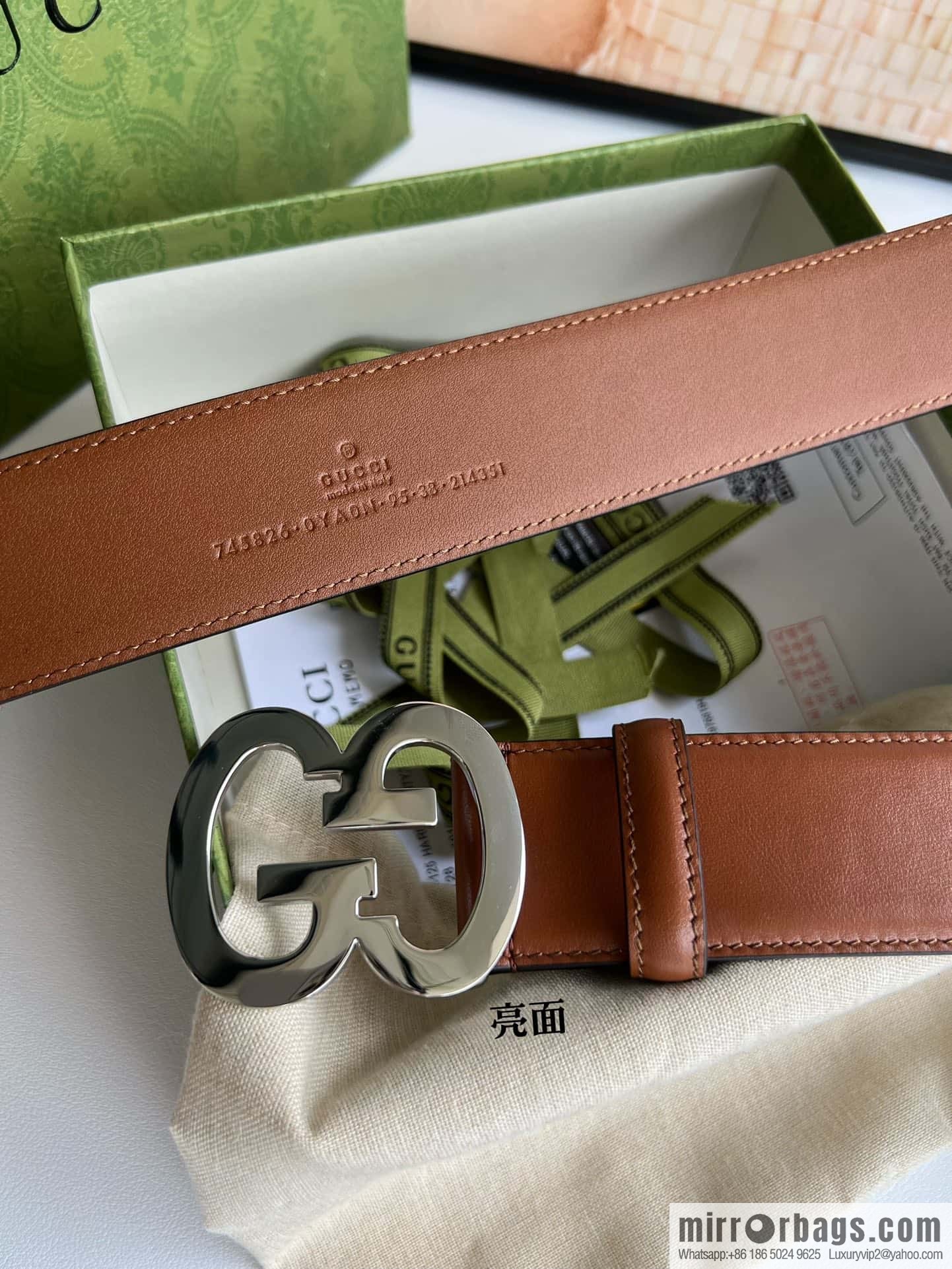GUCCI Interlocking Double G Buckle, Cowhide Belt 4.0cm
