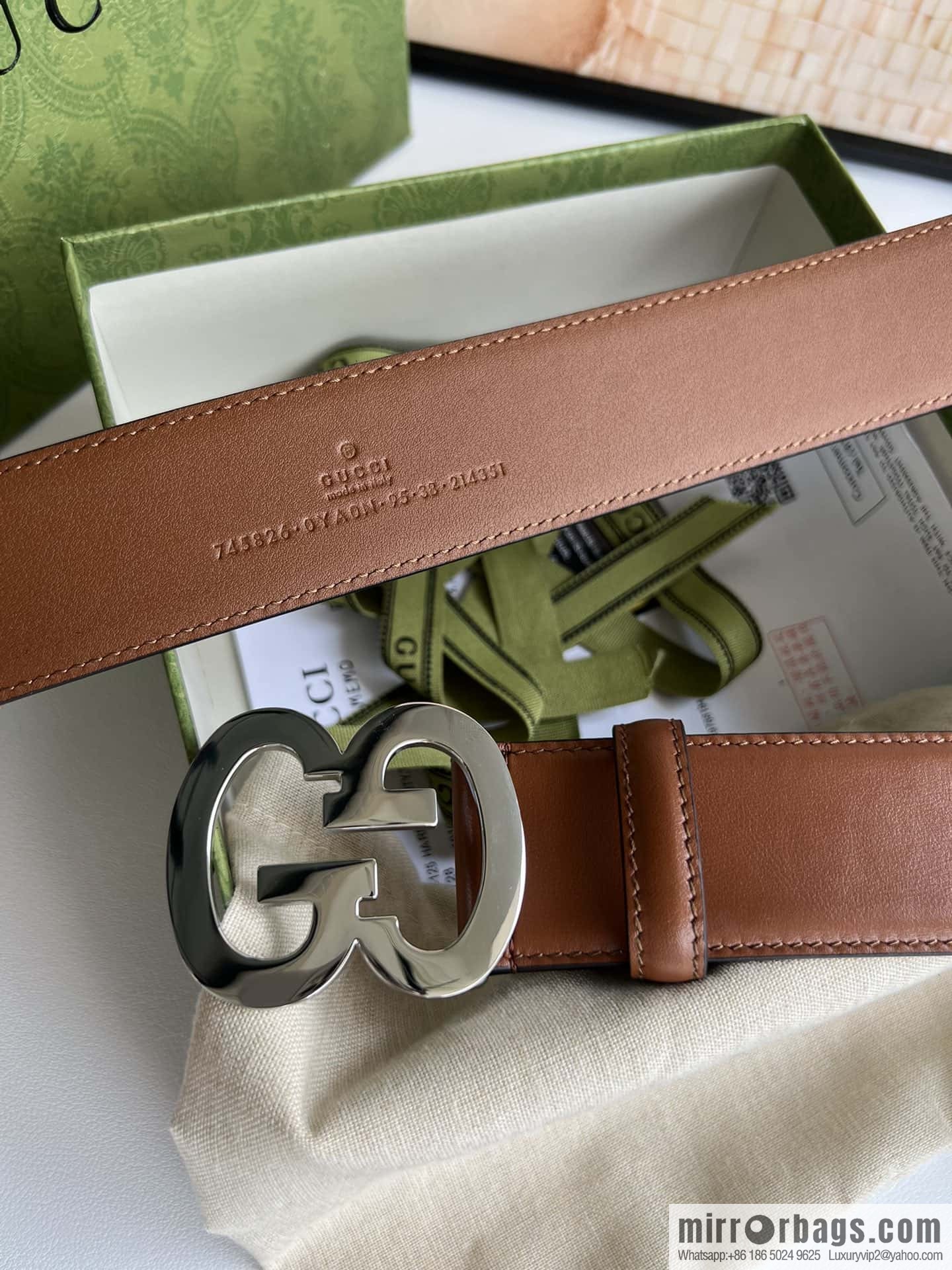 GUCCI Interlocking Double G Buckle, Cowhide Belt 4.0cm