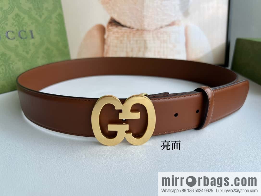 GUCCI Interlocking Double G Buckle, Cowhide Belt 4.0cm