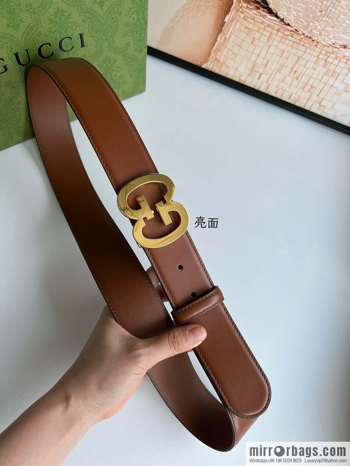 GUCCI Interlocking Double G Buckle, Cowhide Belt 4.0cm