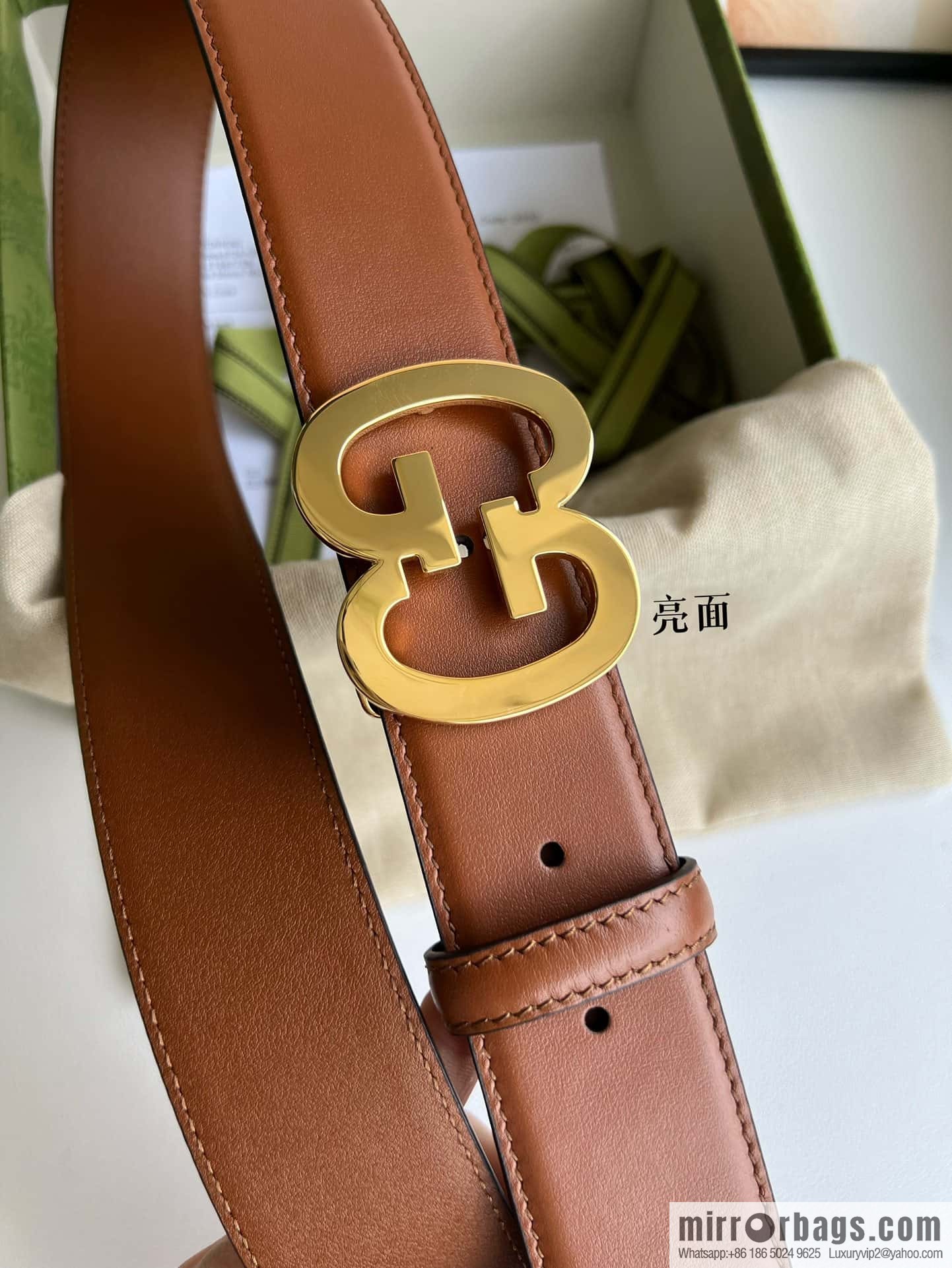 GUCCI Interlocking Double G Buckle, Cowhide Belt 4.0cm