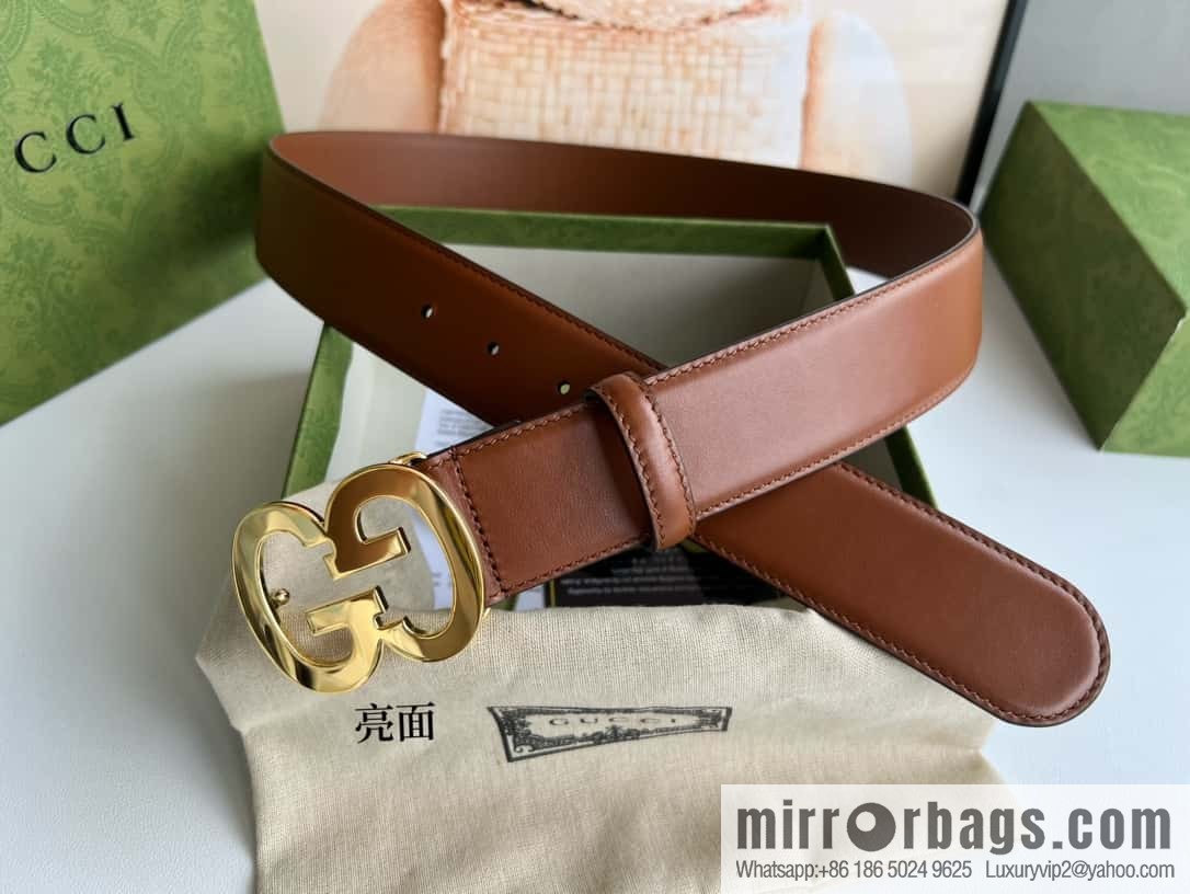 GUCCI Interlocking Double G Buckle, Cowhide Belt 4.0cm