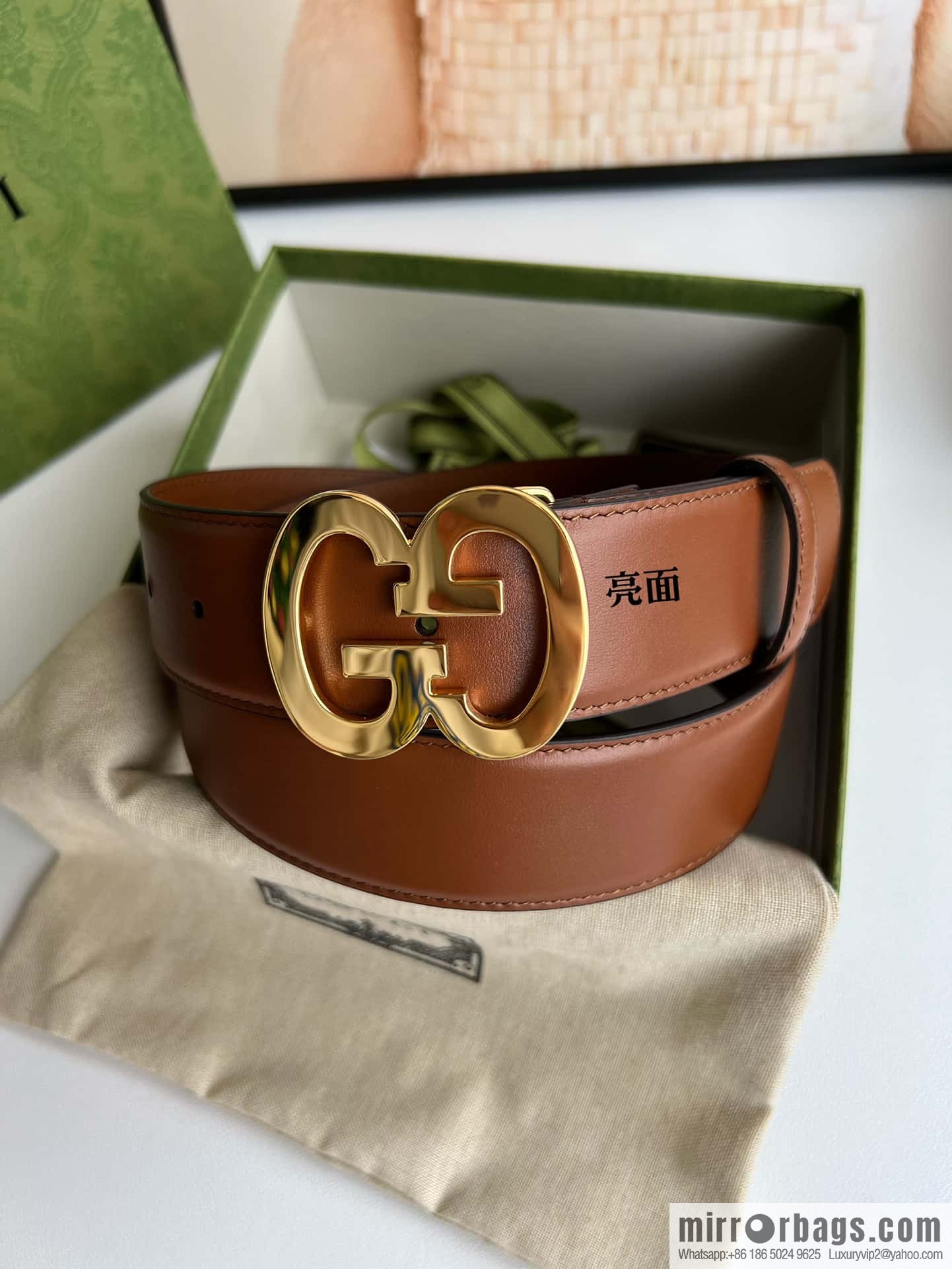 GUCCI Interlocking Double G Buckle, Cowhide Belt 4.0cm