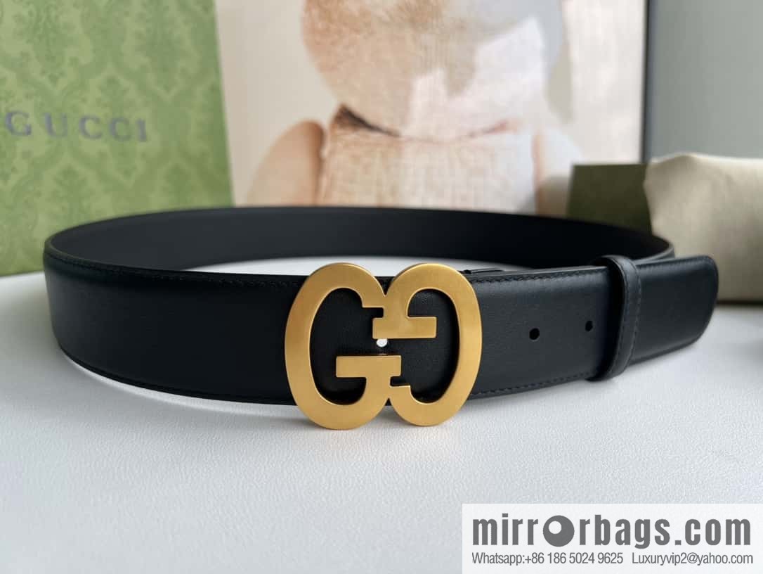 GUCCI Interlocking Double G Buckle, Cowhide Belt 4.0cm