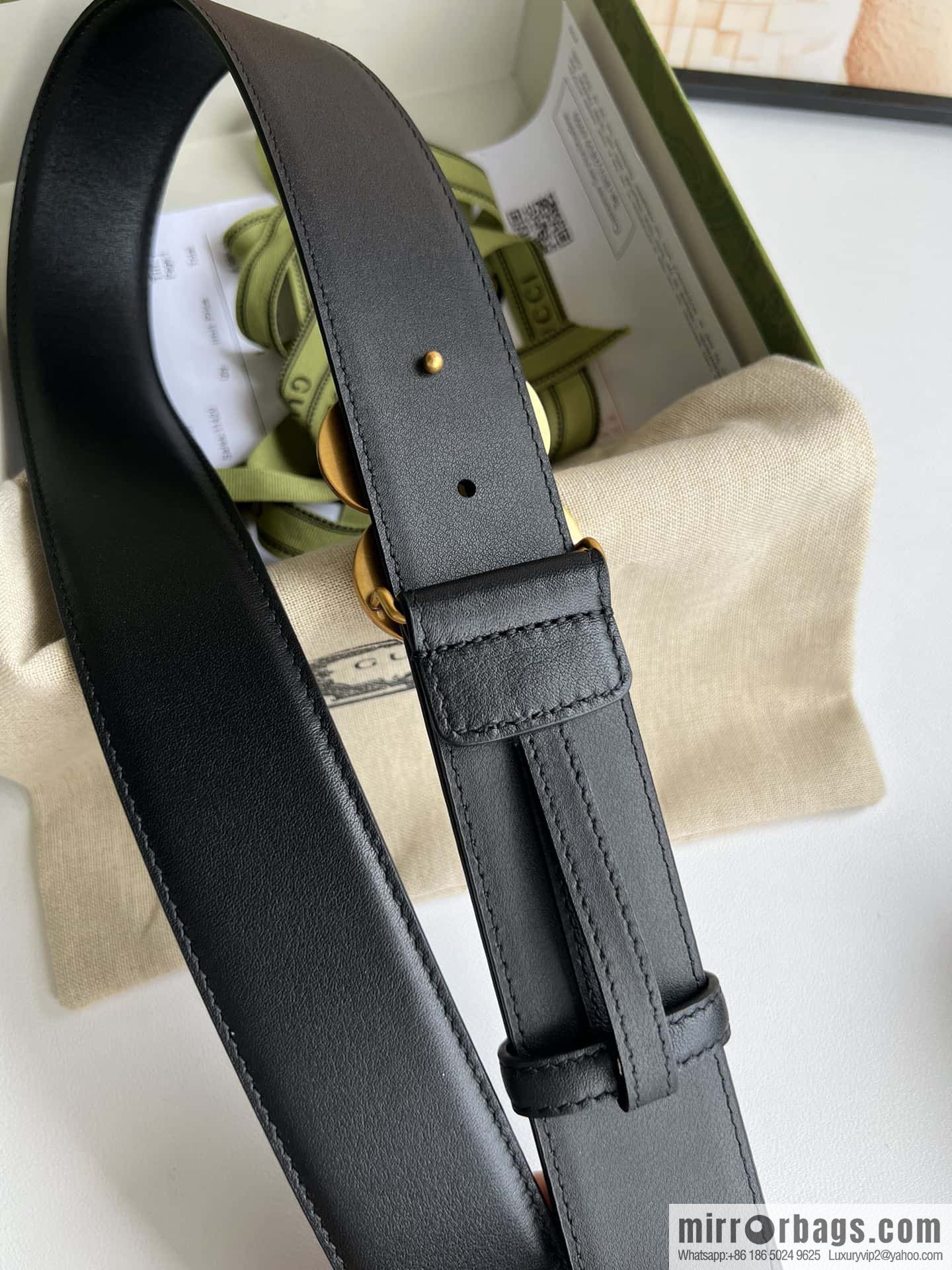 GUCCI Interlocking Double G Buckle, Cowhide Belt 4.0cm