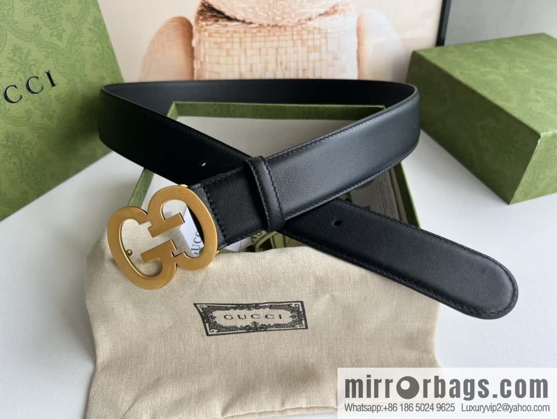 GUCCI Interlocking Double G Buckle, Cowhide Belt 4.0cm