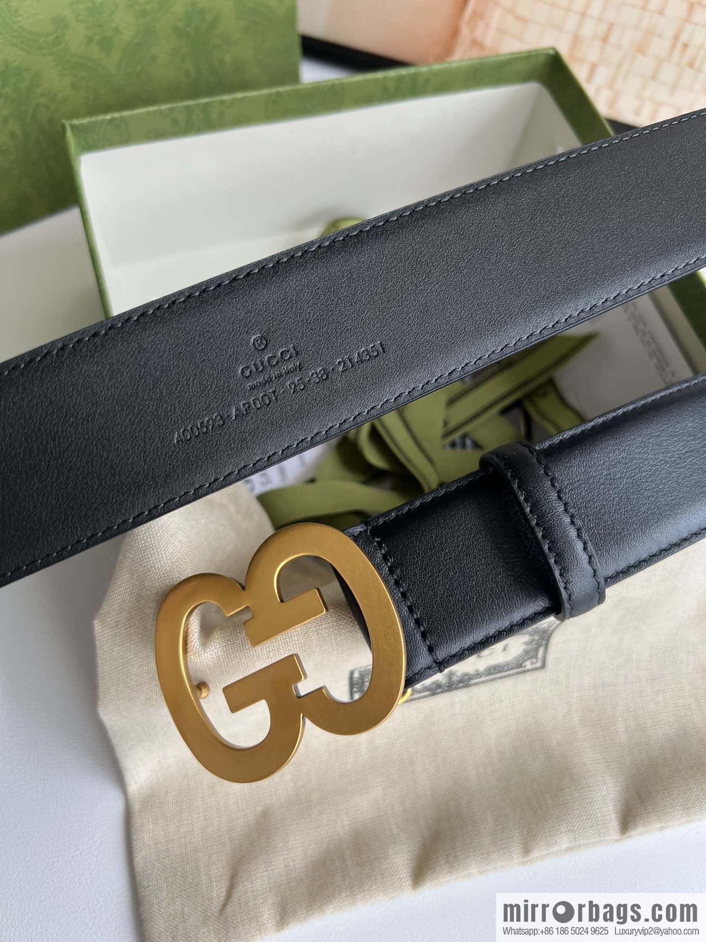GUCCI Interlocking Double G Buckle, Cowhide Belt 4.0cm