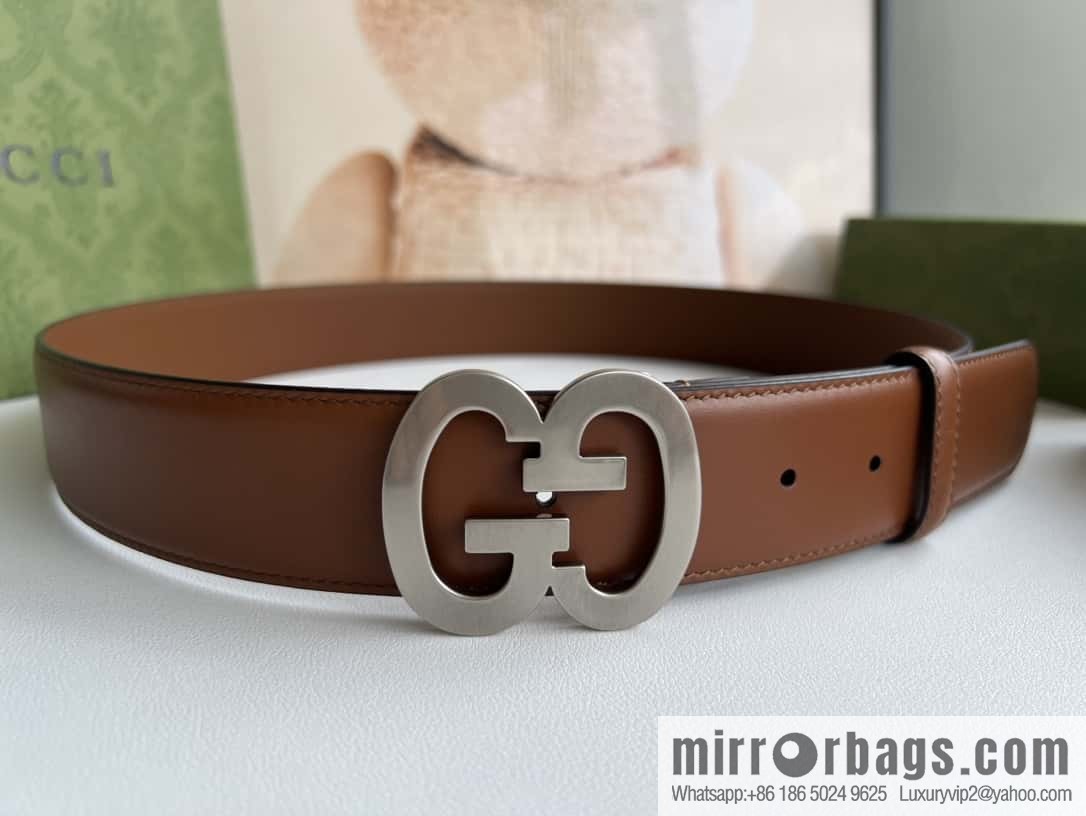 GUCCI Interlocking Double G Buckle, Cowhide Belt 4.0cm