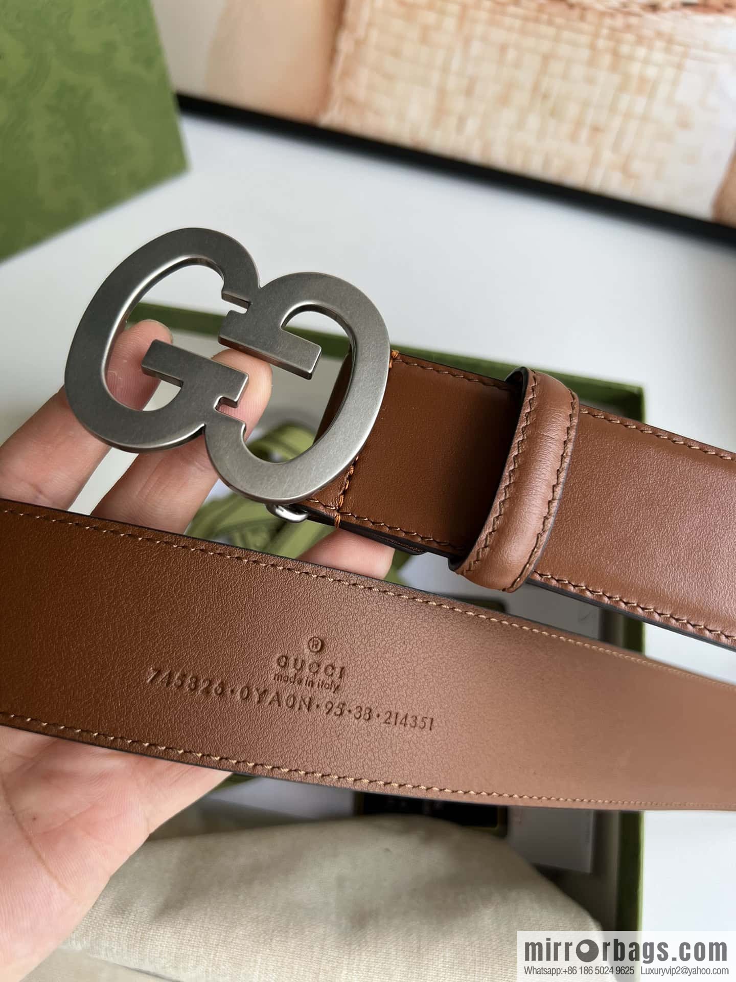 GUCCI Interlocking Double G Buckle, Cowhide Belt 4.0cm