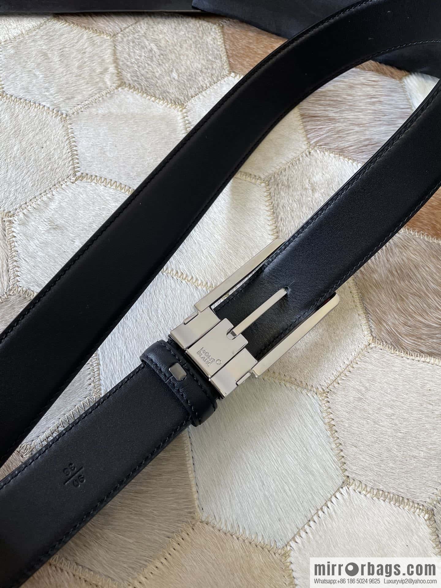 MONTBLANC Montblanc, boutique pin buckle, imported double-sided first-layer cowhide belt