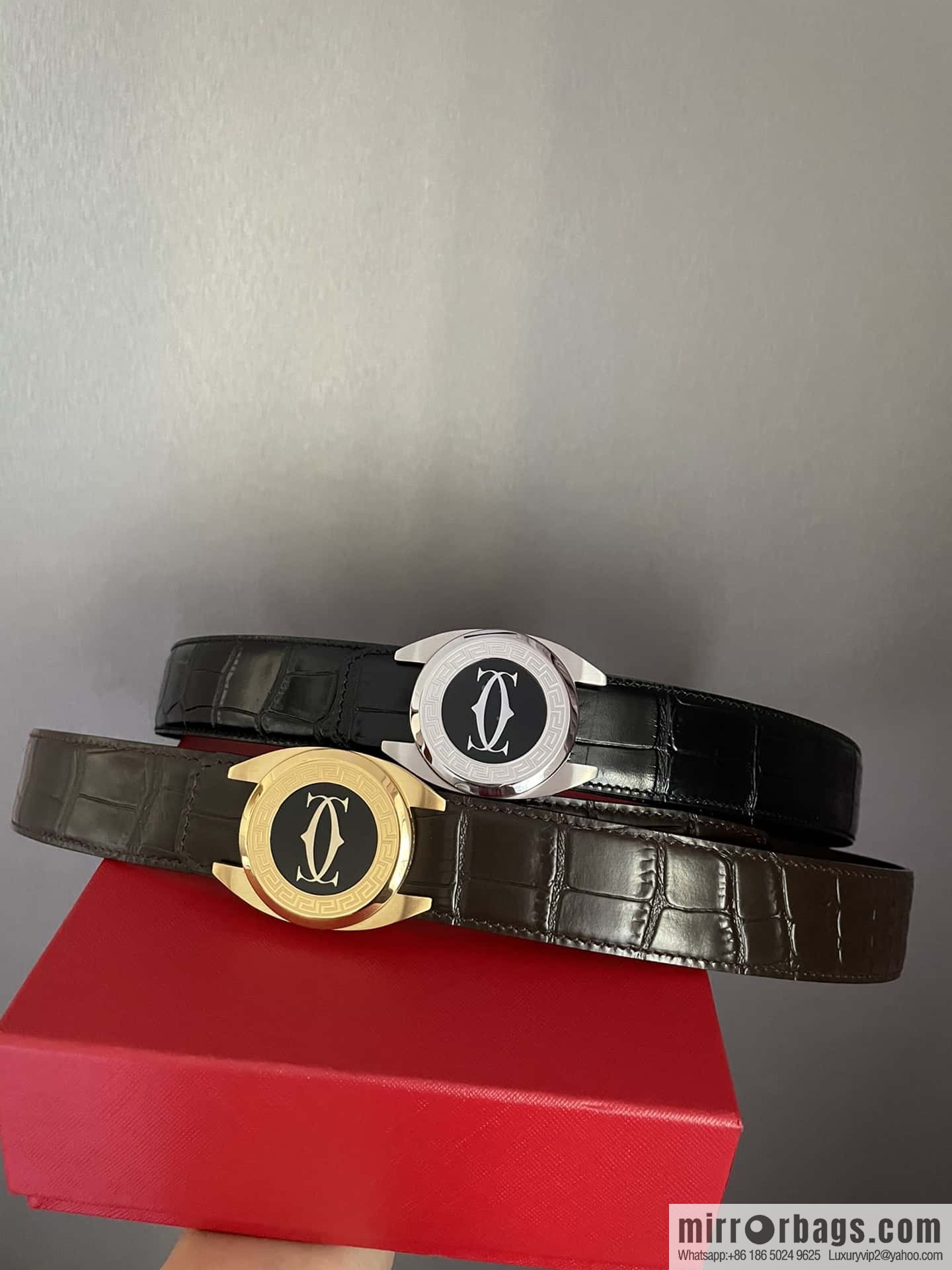 Cartier Cartier, stainless steel metal buckle, crocodile belt 3.5cm