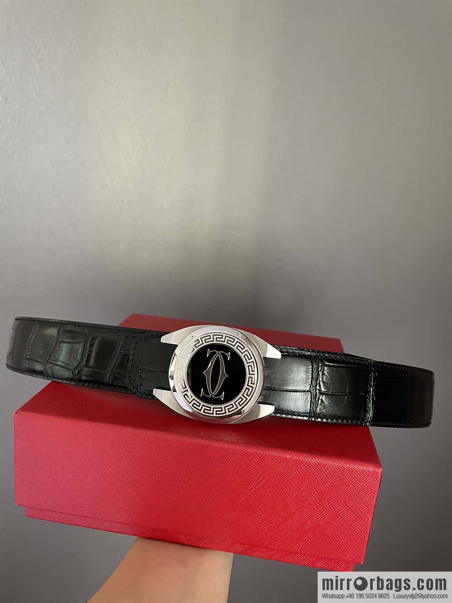 Cartier Cartier, stainless steel metal buckle, crocodile belt 3.5cm