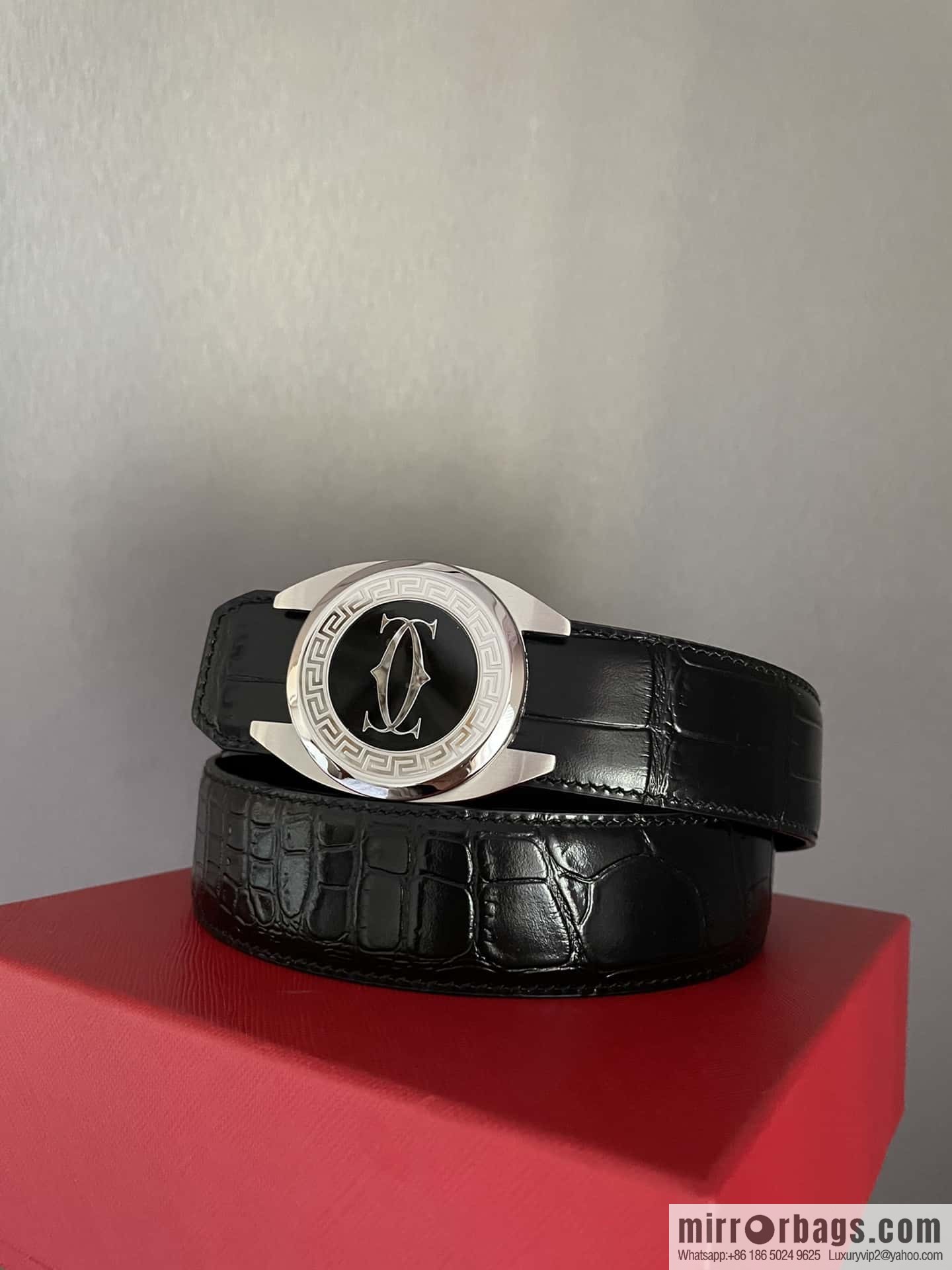 Cartier Cartier, stainless steel metal buckle, crocodile belt 3.5cm