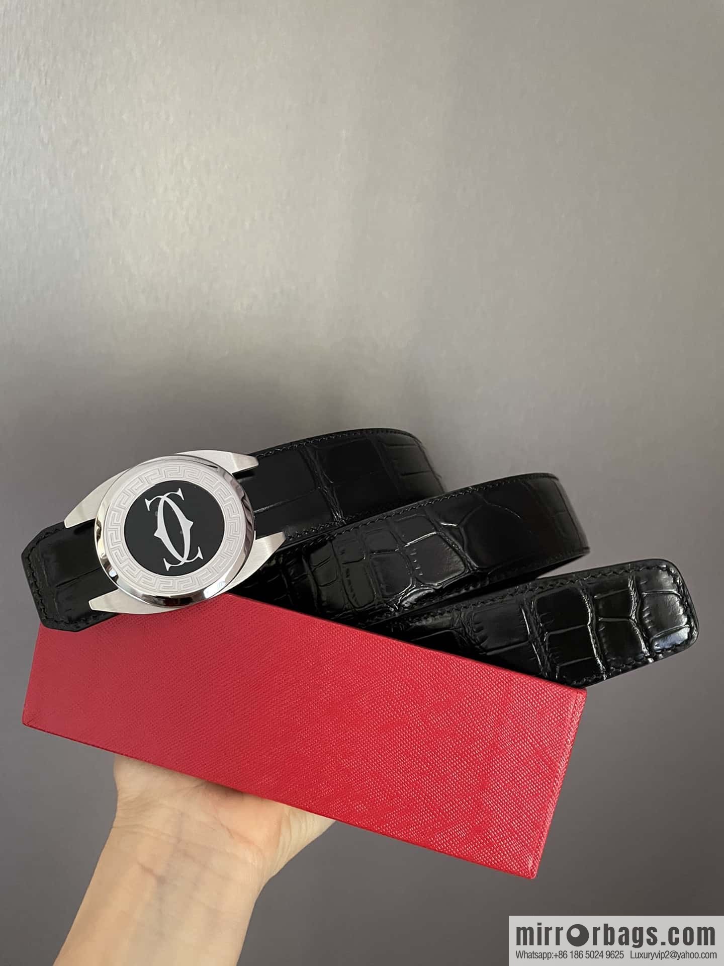 Cartier Cartier, stainless steel metal buckle, crocodile belt 3.5cm