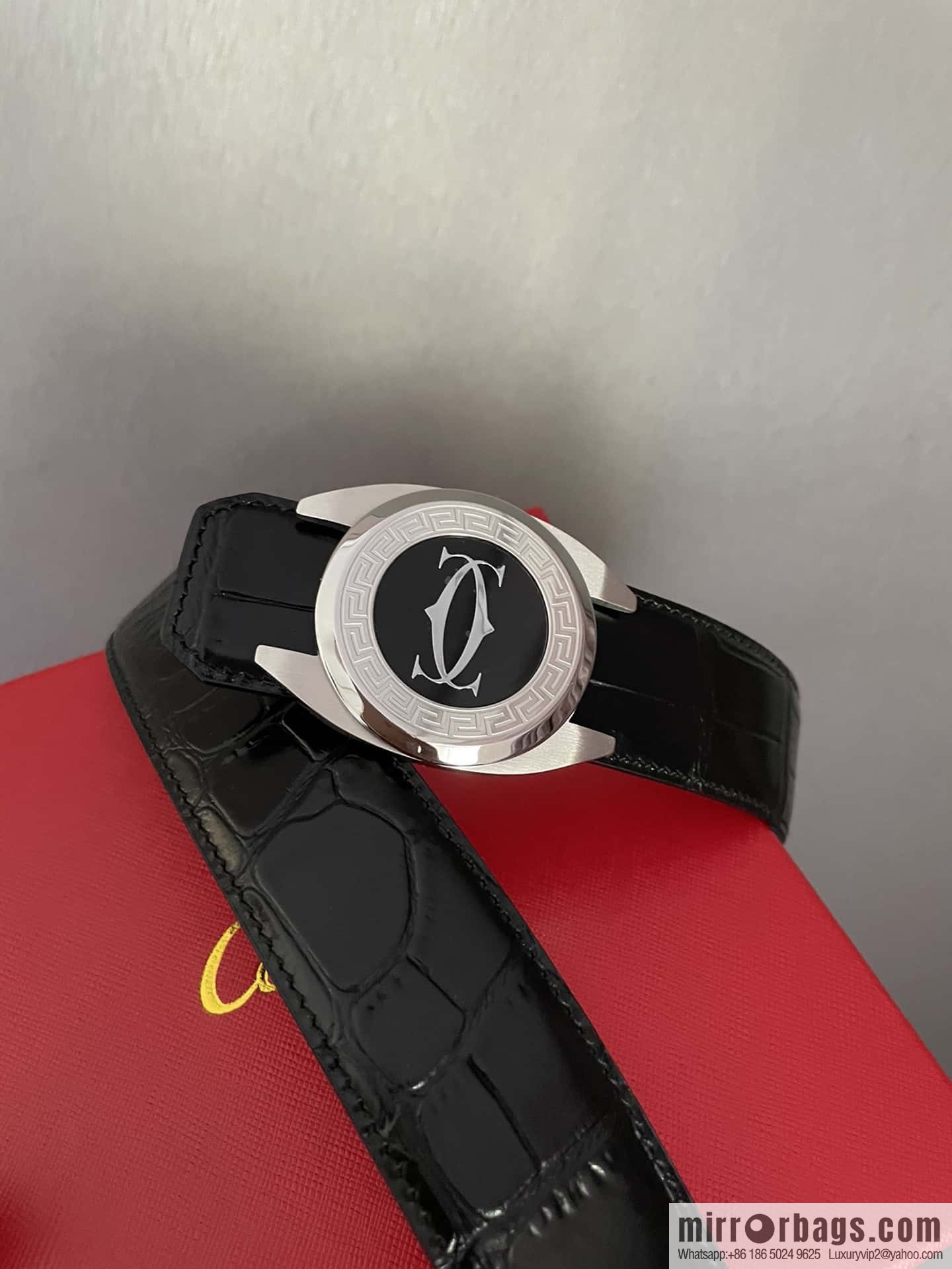 Cartier Cartier, stainless steel metal buckle, crocodile belt 3.5cm
