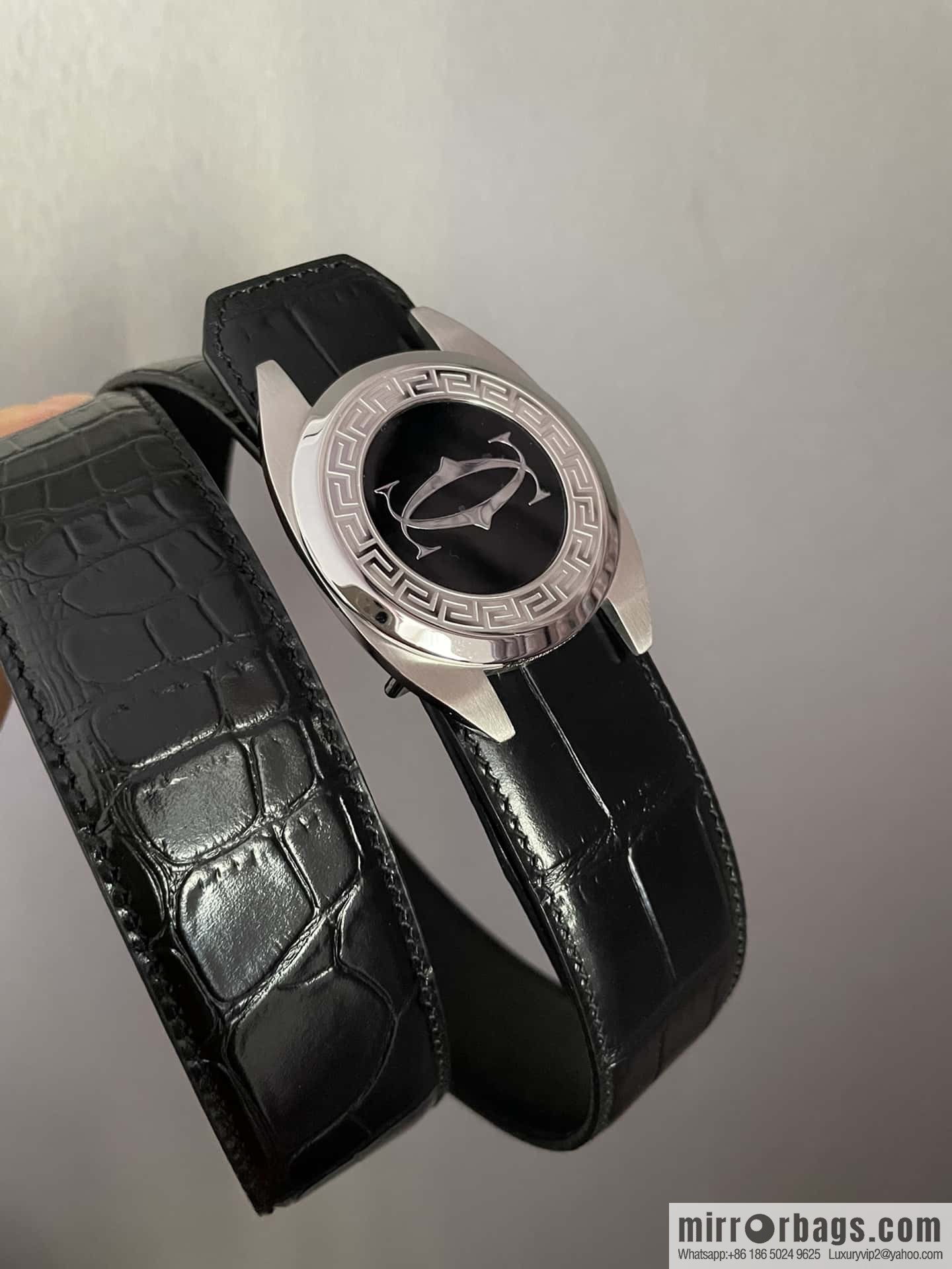 Cartier Cartier, stainless steel metal buckle, crocodile belt 3.5cm