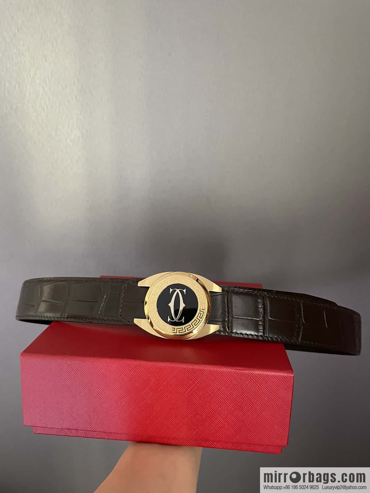 Cartier Cartier, stainless steel metal buckle, crocodile belt 3.5cm