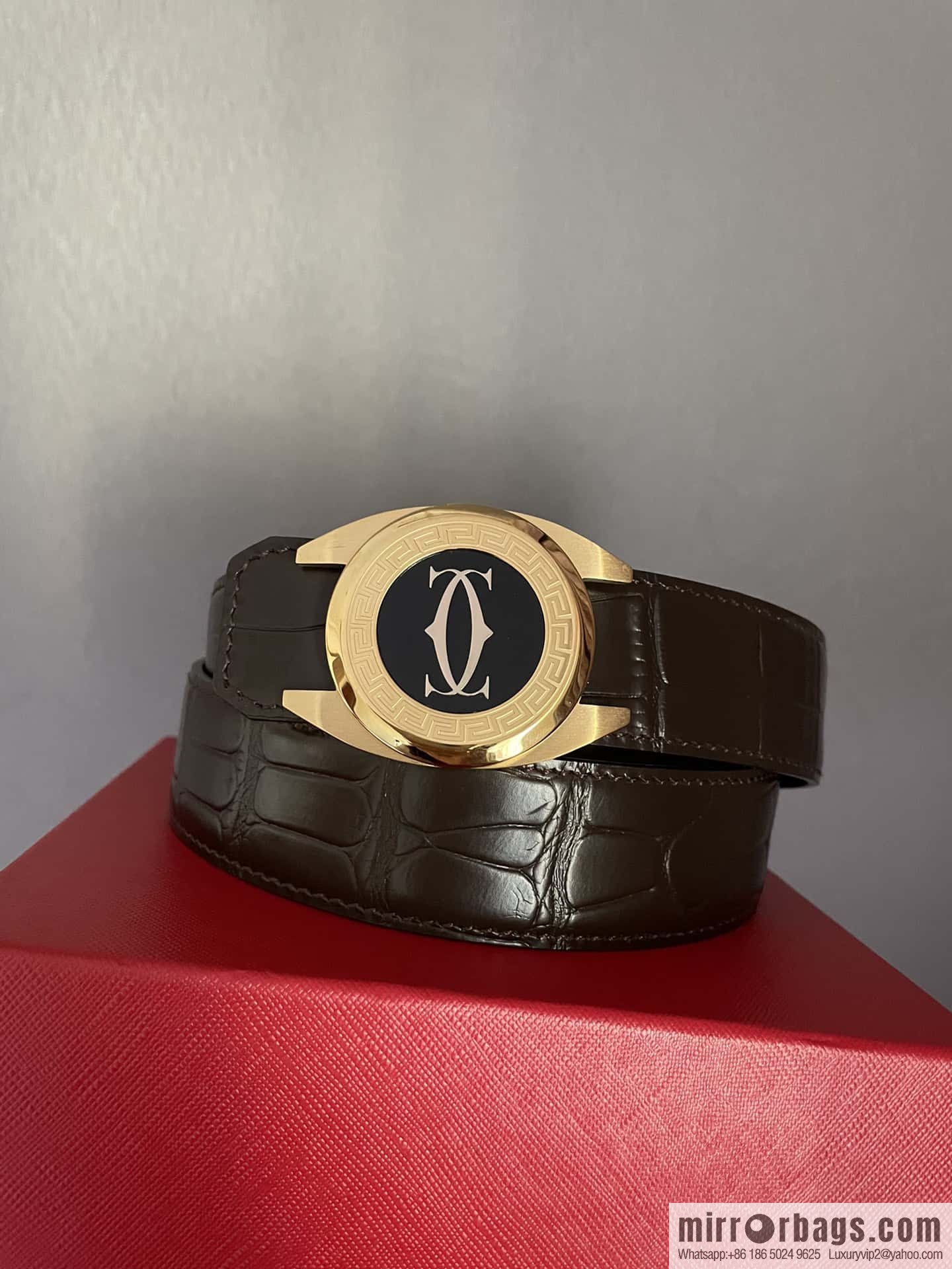 Cartier Cartier, stainless steel metal buckle, crocodile belt 3.5cm