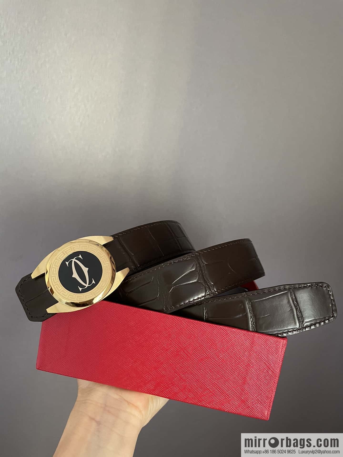 Cartier Cartier, stainless steel metal buckle, crocodile belt 3.5cm