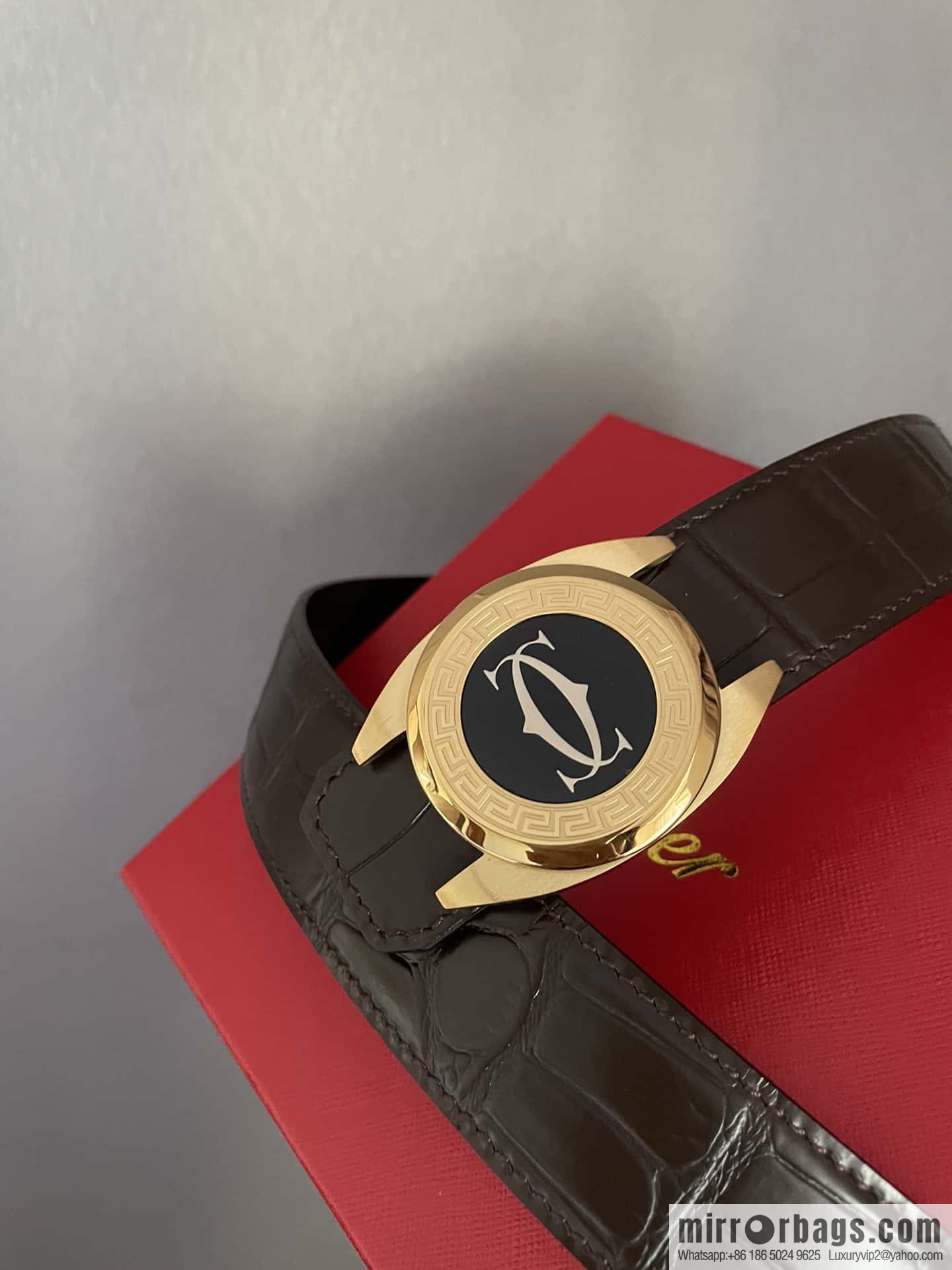 Cartier Cartier, stainless steel metal buckle, crocodile belt 3.5cm