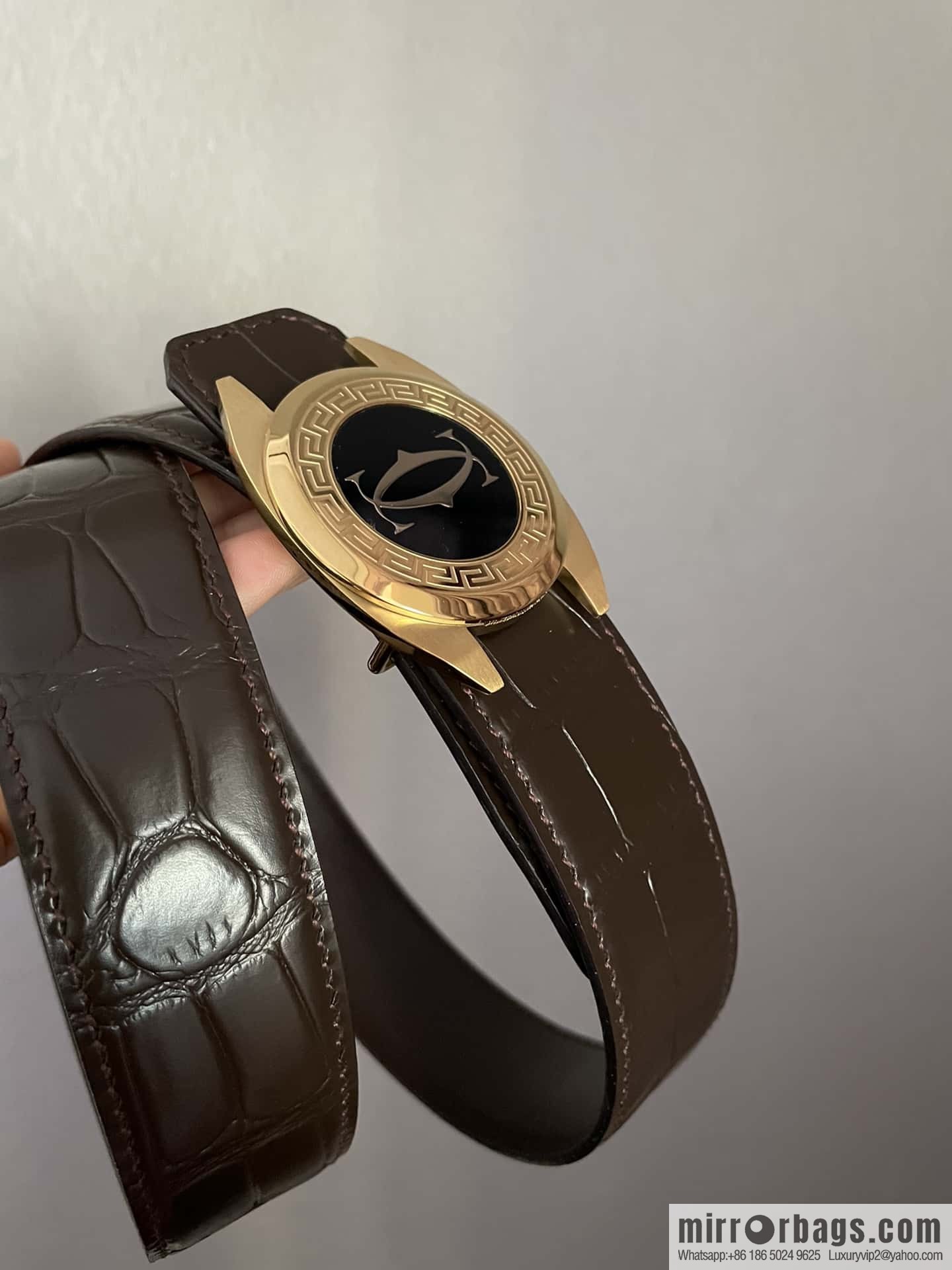Cartier Cartier, stainless steel metal buckle, crocodile belt 3.5cm