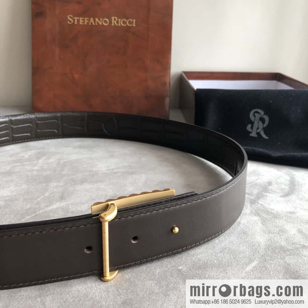 Stefano Ricci Stephen, stainless steel acrylic buckle, crocodile belt 3.5cm