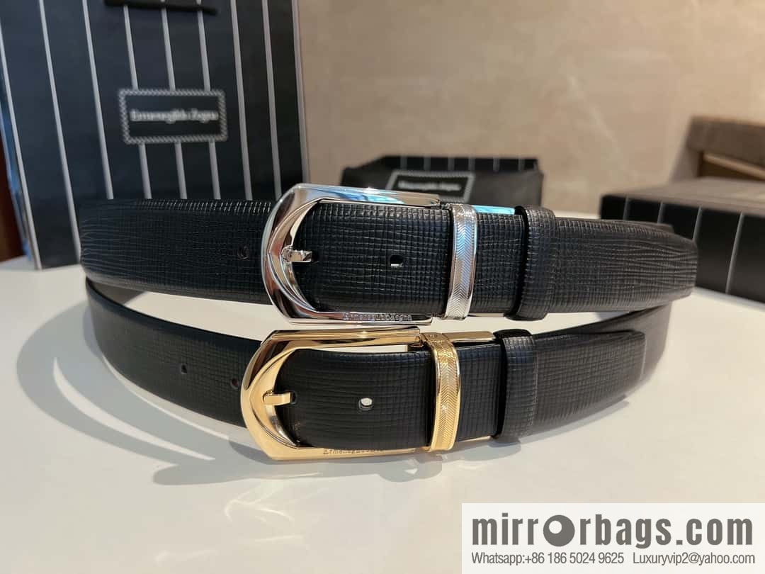 Ermengildo. Zein Italian Zegna Men's Imported Cowhide Cross Textured Belt