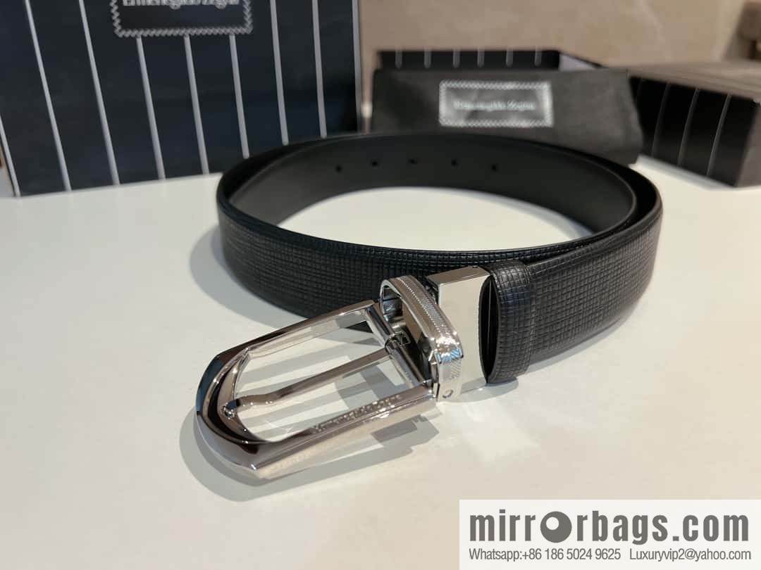 Ermengildo. Zein Italian Zegna Men's Imported Cowhide Cross Textured Belt