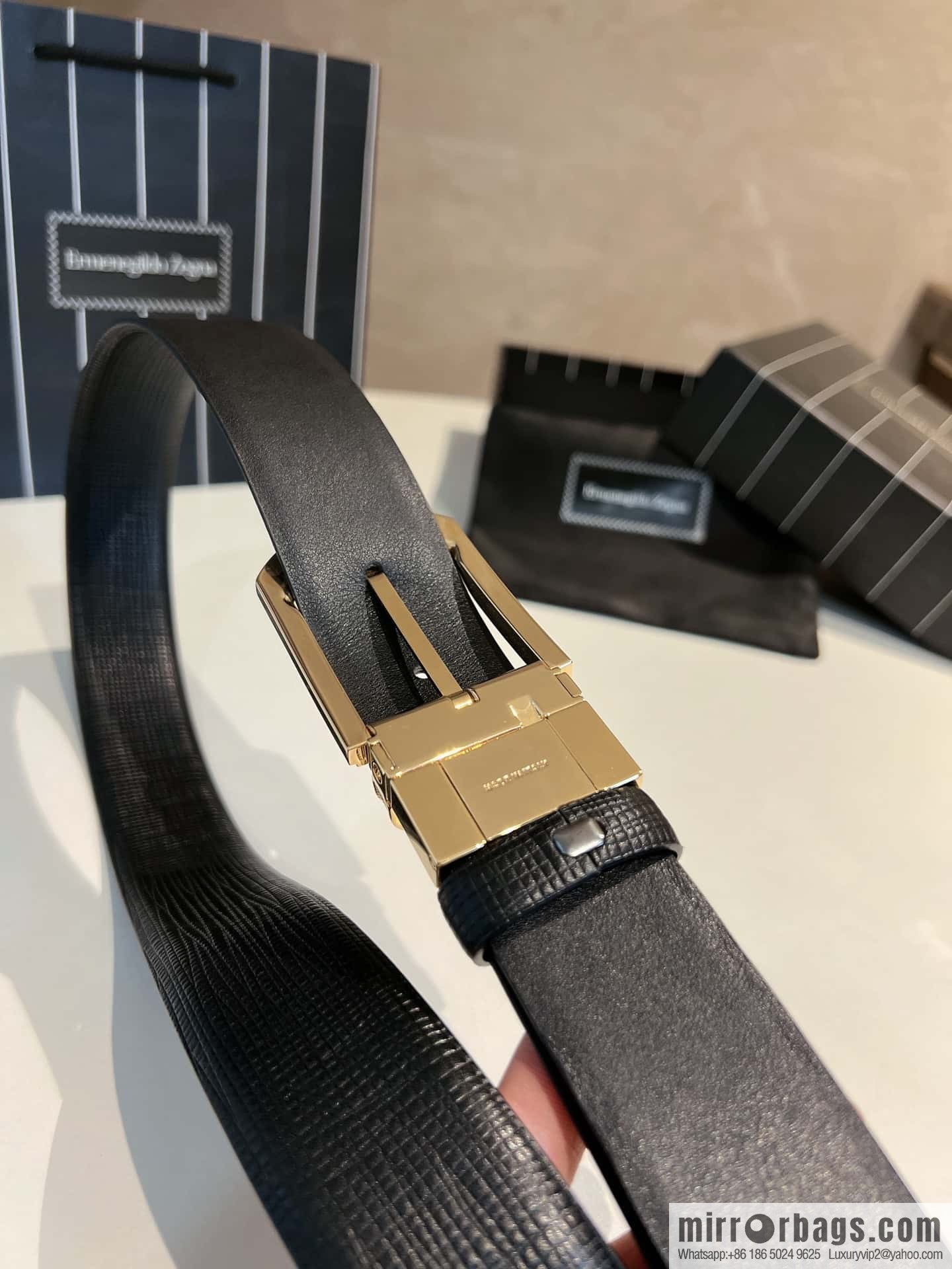 Ermengildo. Zein Italian Zegna Men's Imported Cowhide Cross Textured Belt