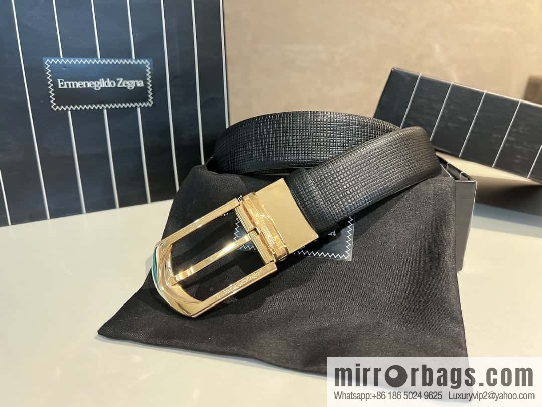 Ermengildo. Zein Italian Zegna Men's Imported Cowhide Cross Textured Belt