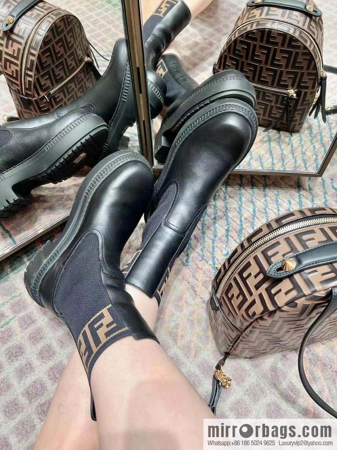 FENDI Fendi Knitted stretch, locomotive Martin socks boots