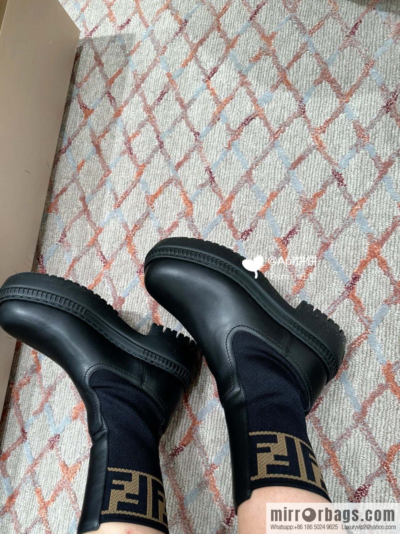 FENDI Fendi Knitted stretch, locomotive Martin socks boots