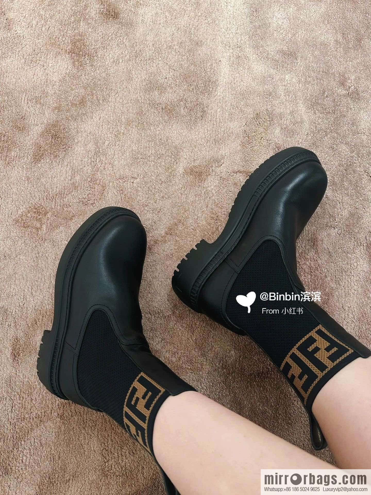 FENDI Fendi Knitted stretch, locomotive Martin socks boots