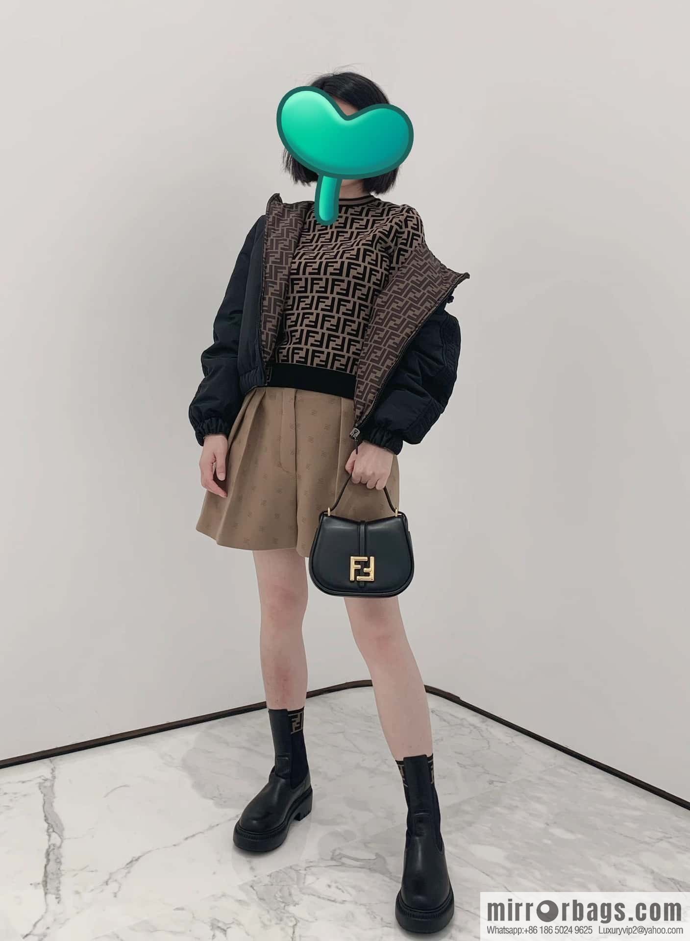 FENDI Fendi Knitted stretch, locomotive Martin socks boots