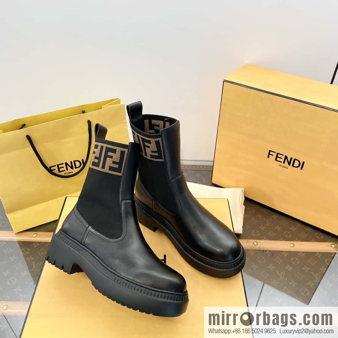 FENDI Fendi Knitted stretch, locomotive Martin socks boots