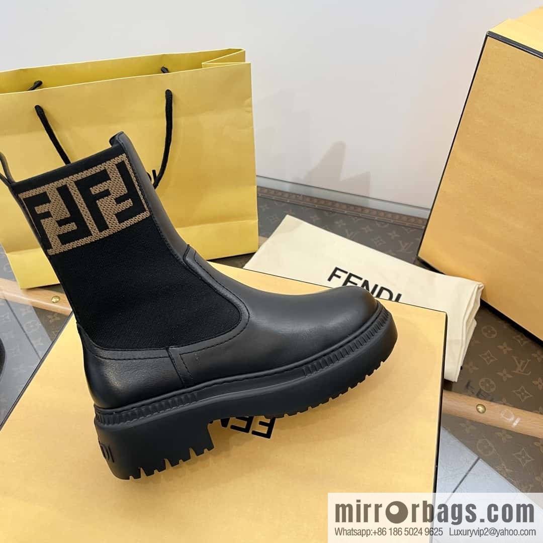 FENDI Fendi Knitted stretch, locomotive Martin socks boots