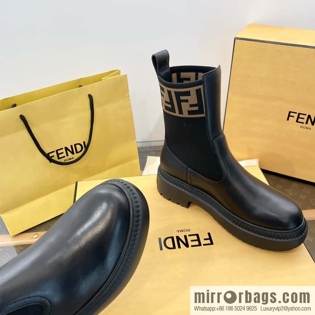 FENDI Fendi Knitted stretch, locomotive Martin socks boots
