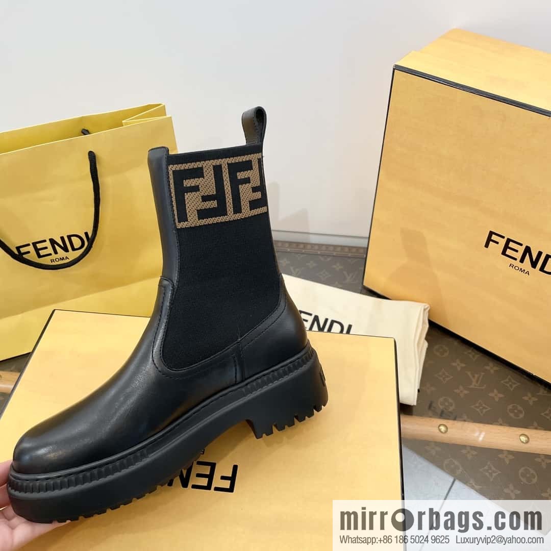 FENDI Fendi Knitted stretch, locomotive Martin socks boots