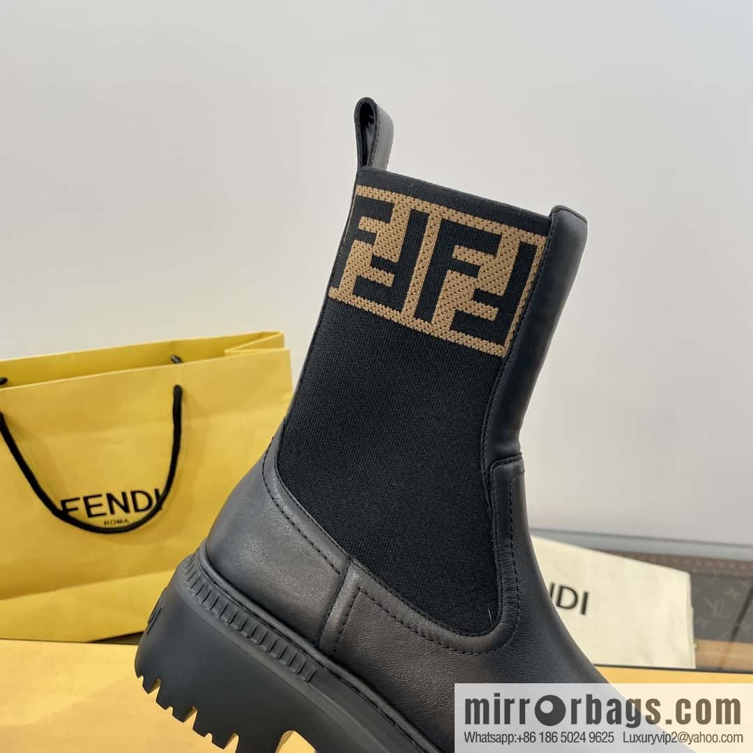 FENDI Fendi Knitted stretch, locomotive Martin socks boots