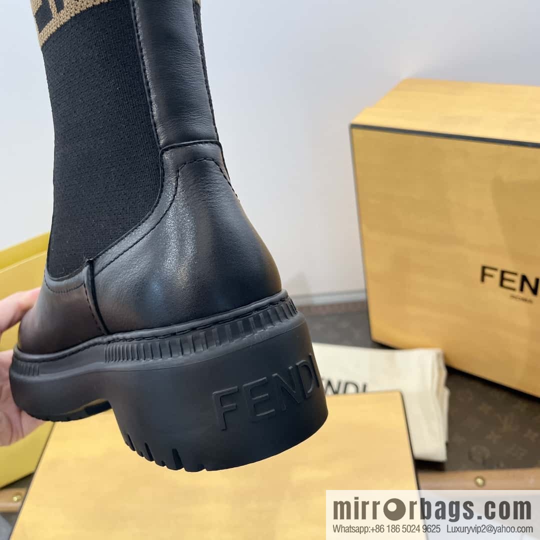 FENDI Fendi Knitted stretch, locomotive Martin socks boots