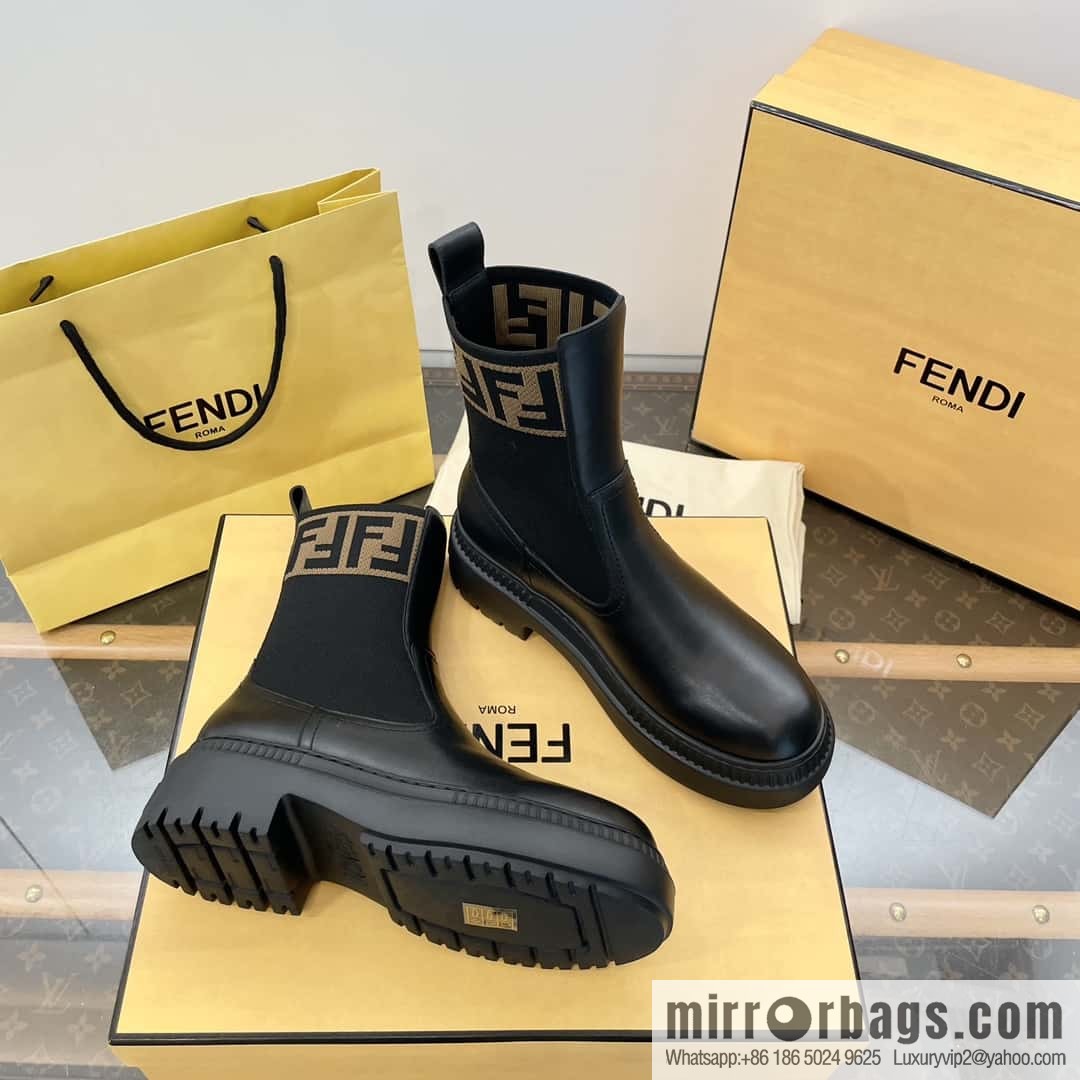 FENDI Fendi Knitted stretch, locomotive Martin socks boots