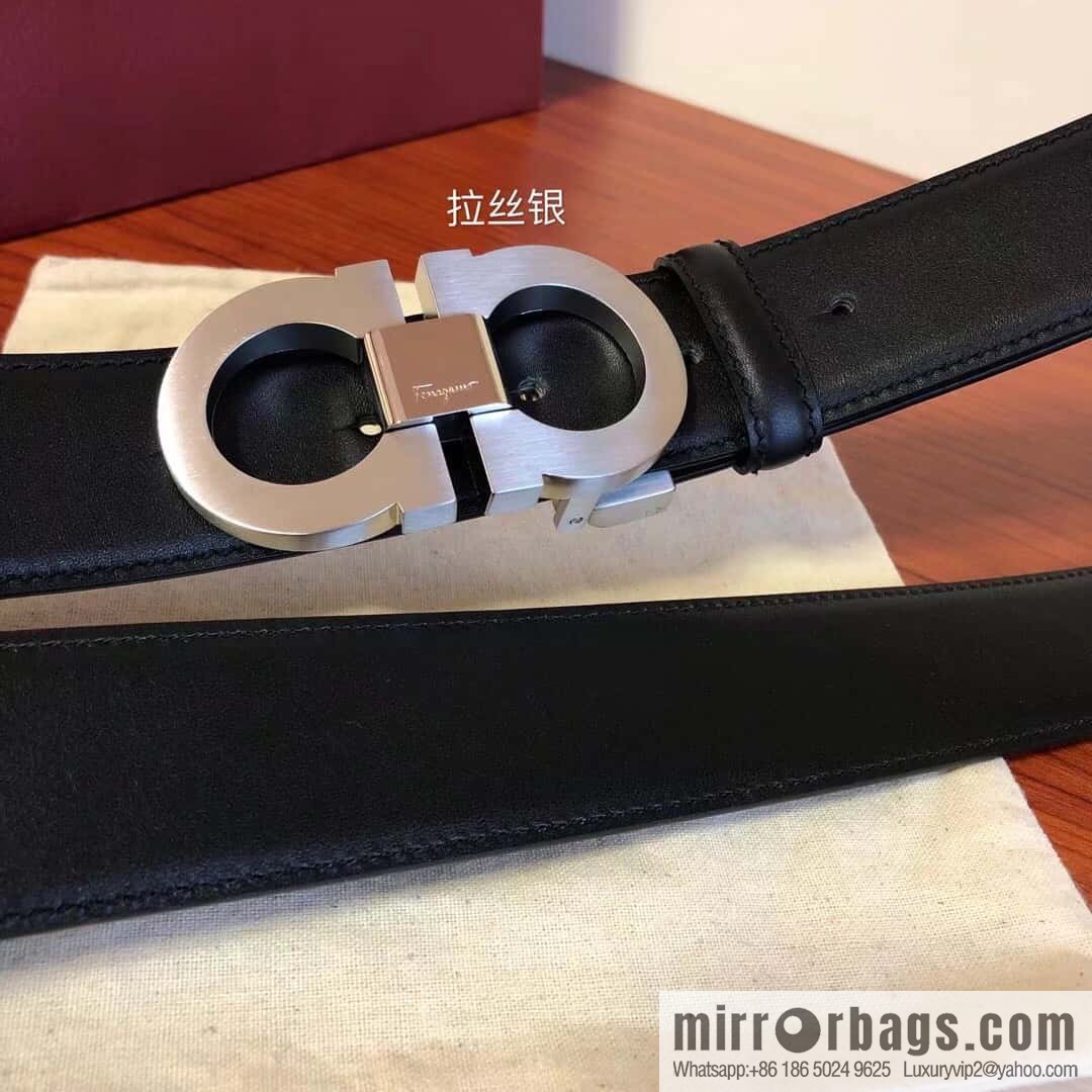 Ferragamo Ferragamo, Men's Cowhide Double Sided Available Belt 3.5cm