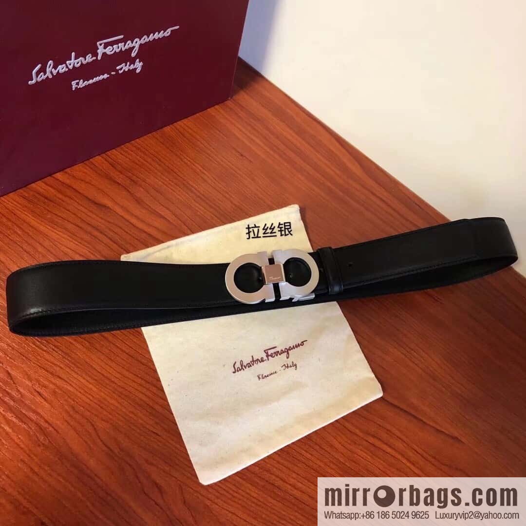 Ferragamo Ferragamo, Men's Cowhide Double Sided Available Belt 3.5cm