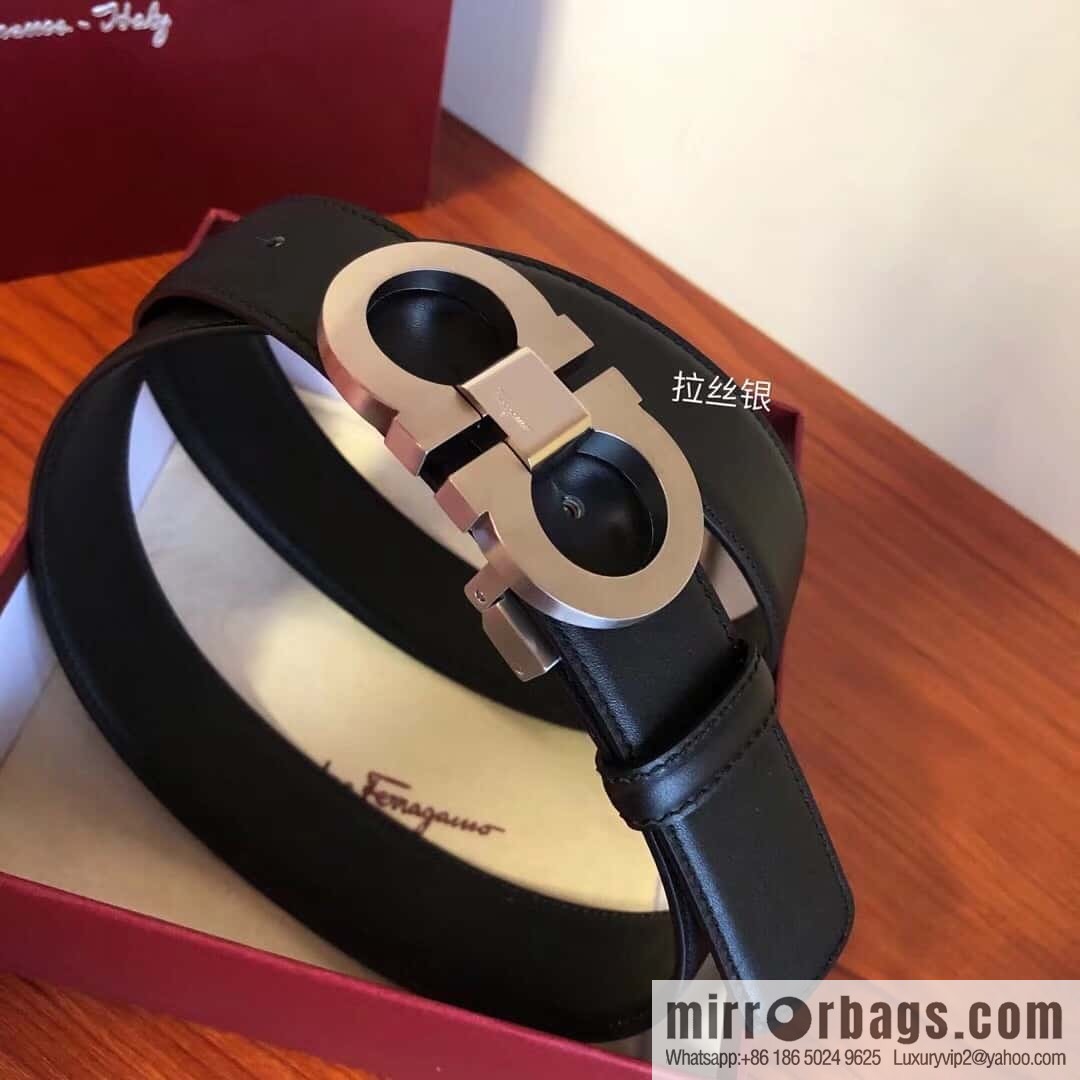 Ferragamo Ferragamo, Men's Cowhide Double Sided Available Belt 3.5cm