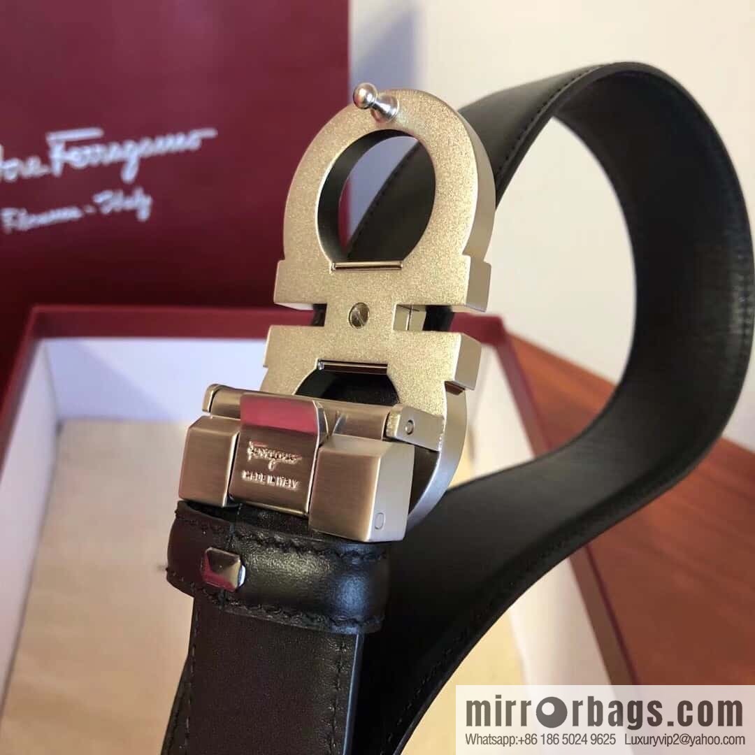 Ferragamo Ferragamo, Men's Cowhide Double Sided Available Belt 3.5cm